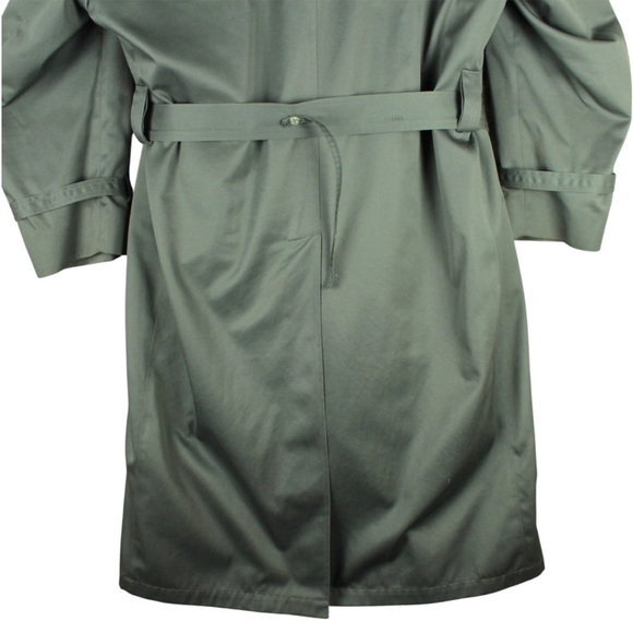 Vintage Towne London Fog Trench Coat Removable Liner Belted 44 Green Pockets - Picture 3 of 15